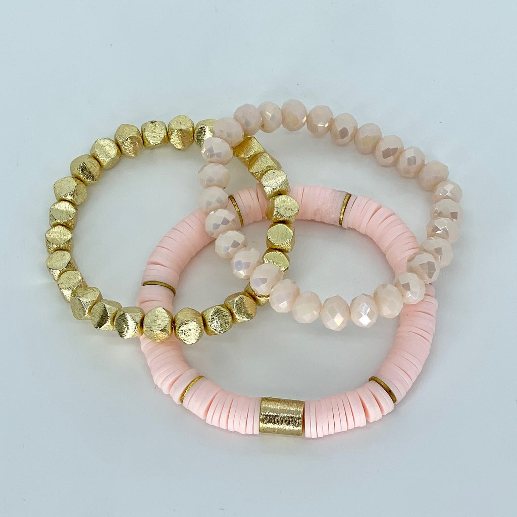 Blushing Goddess Bracelet Stack - Designs by KB