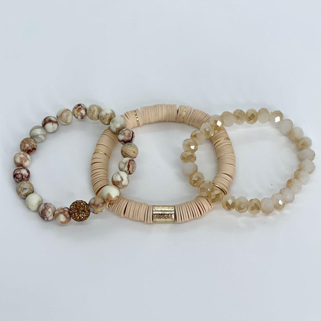 Carolines Champagne Bracelet Set - Designs by KB