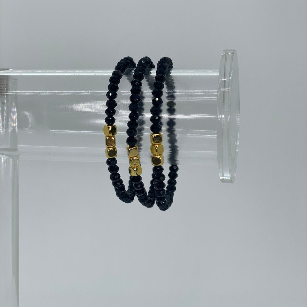 Crystal Nugget Black Bracelet - Designs by KB