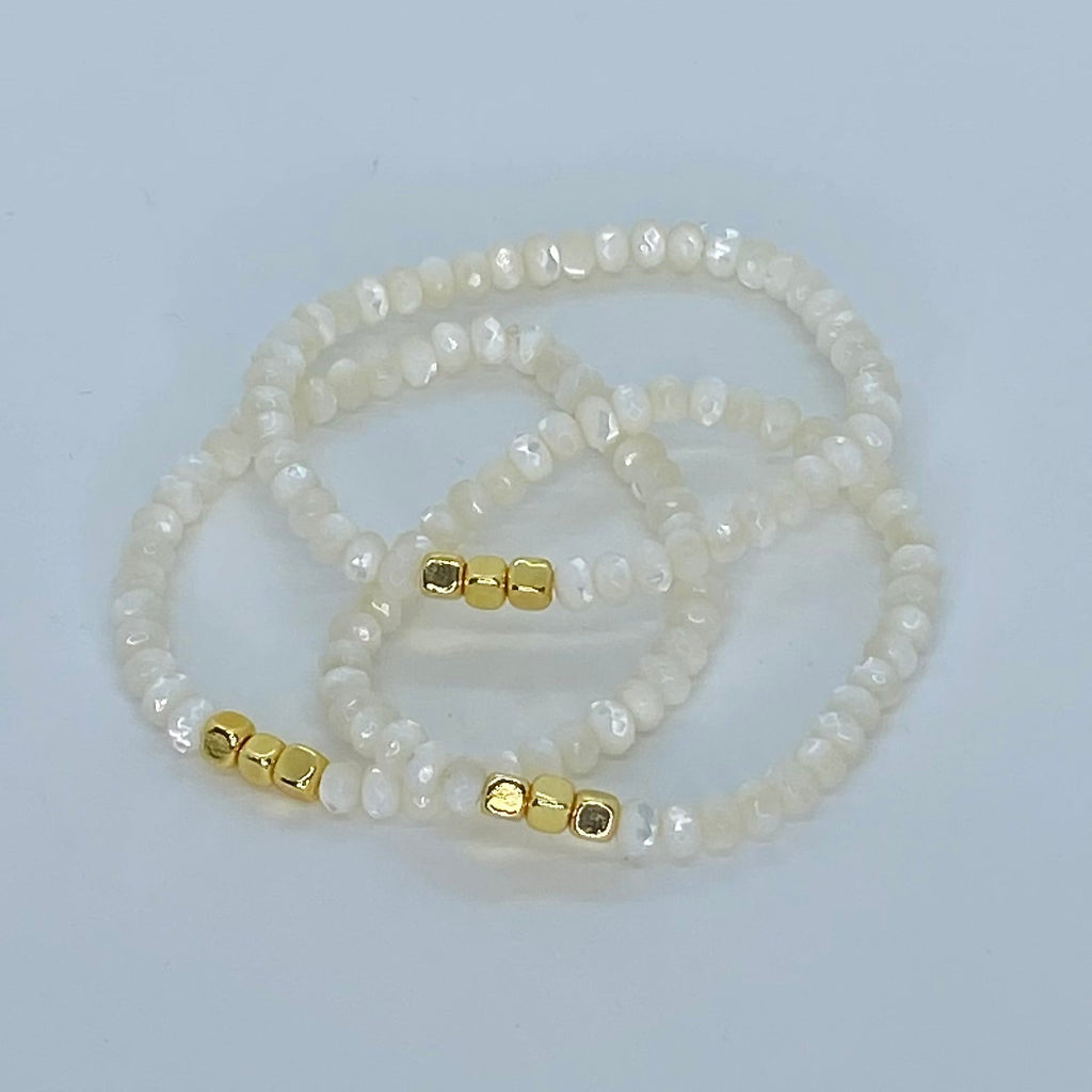 Crystal Nugget White Bracelet - Designs by KB