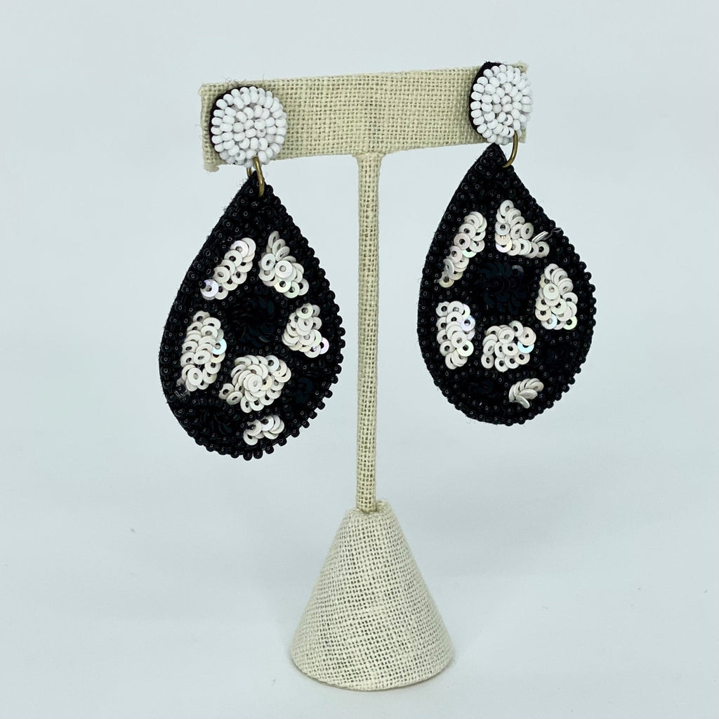 Goal Sequined Beaded Earrings - Designs by KB